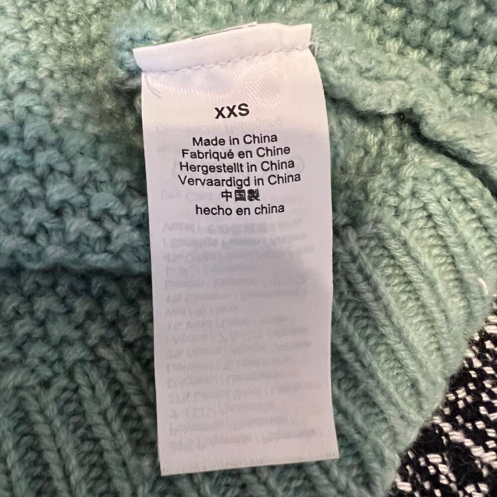 J.Crew Zigzag Fair Isle Sweater Lambswool Blend In Aqua Women's XXS - Picture 7 of 8